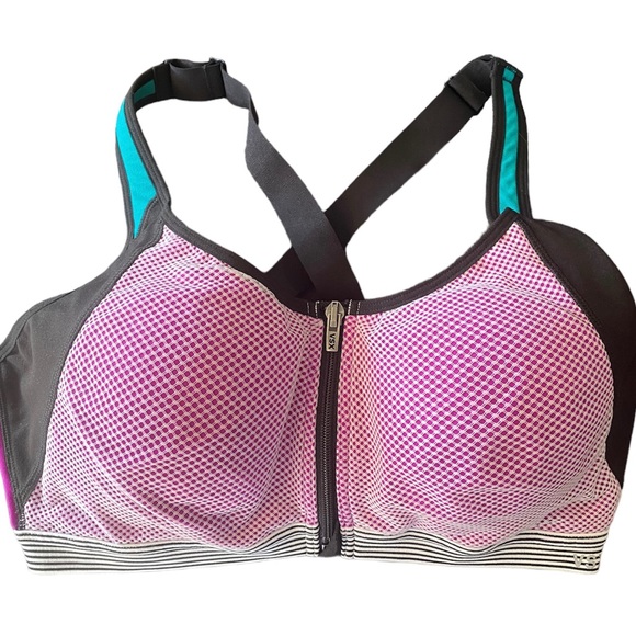 VSX Victoria Secret Front Close Racerback Sport Bra with Mesh Overlay - 38C - Picture 1 of 6